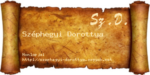 Széphegyi Dorottya névjegykártya