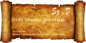 Széphegyi Dorottya névjegykártya